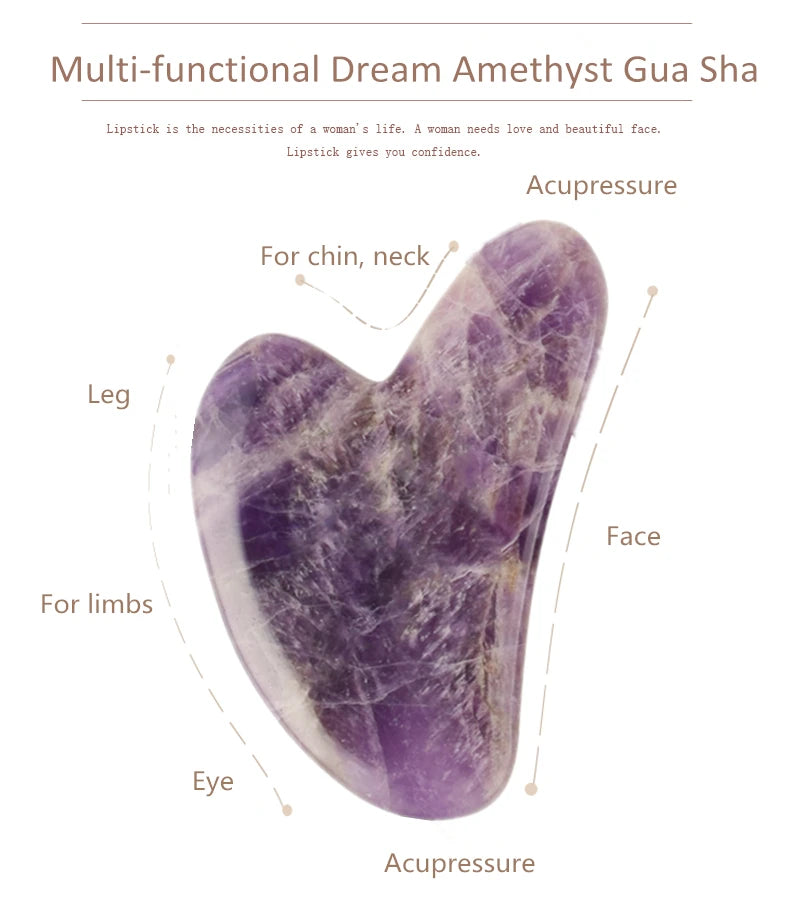 Amethyst Roller & Gua Sha Set – Luxe Skincare for Glowing Skin | Fideliestore